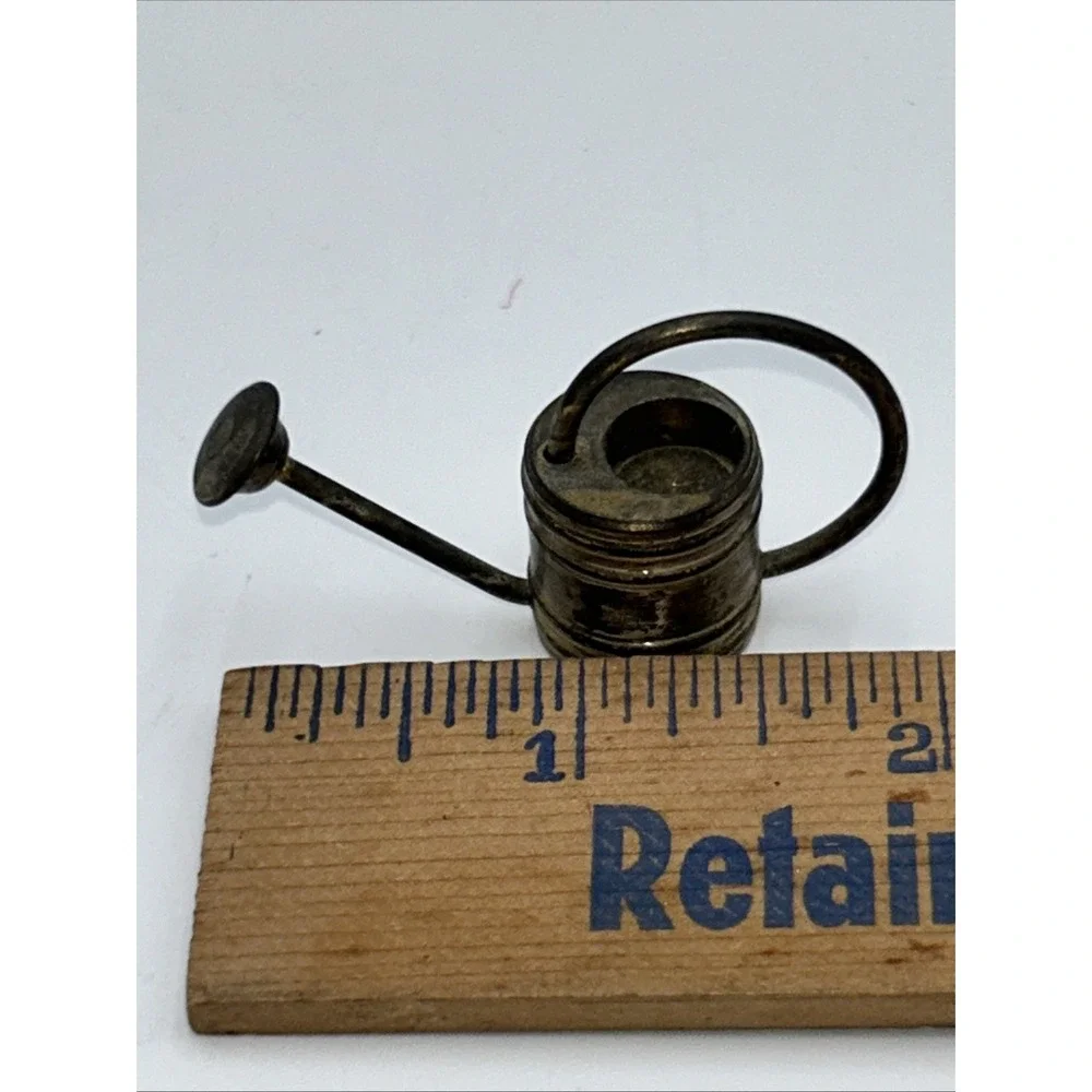 Vintage Mini Miniature Small Solid Brass Watering Can Heavy
